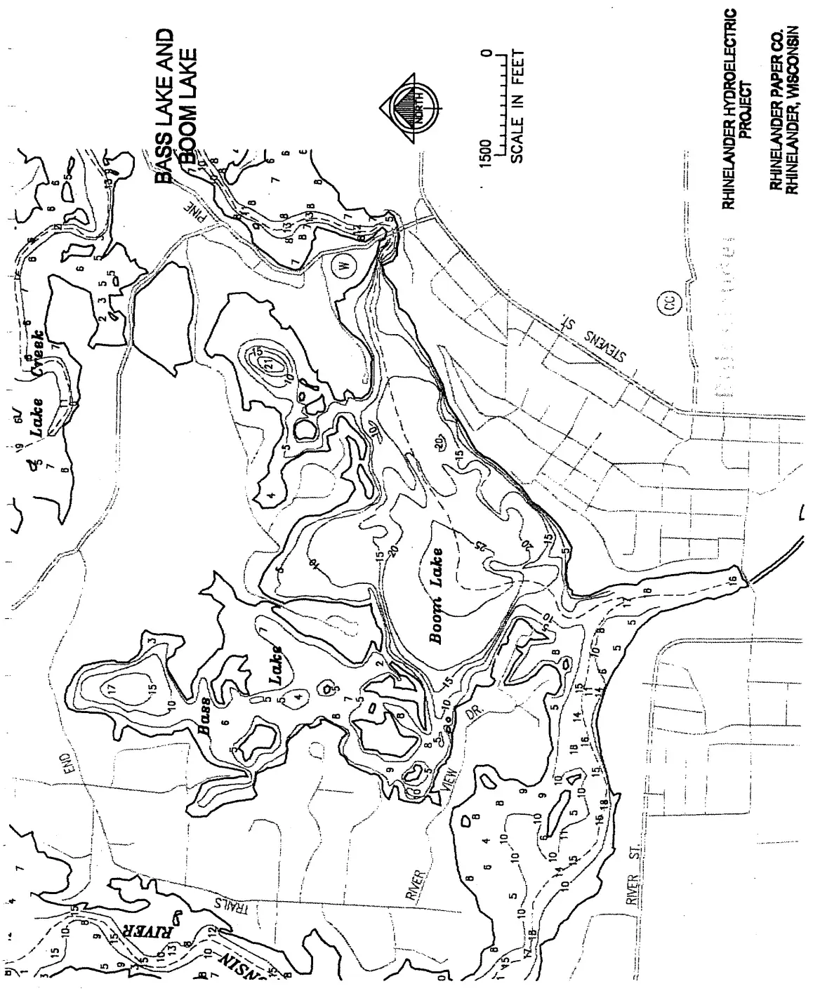 DNR survey map of Boom Lake