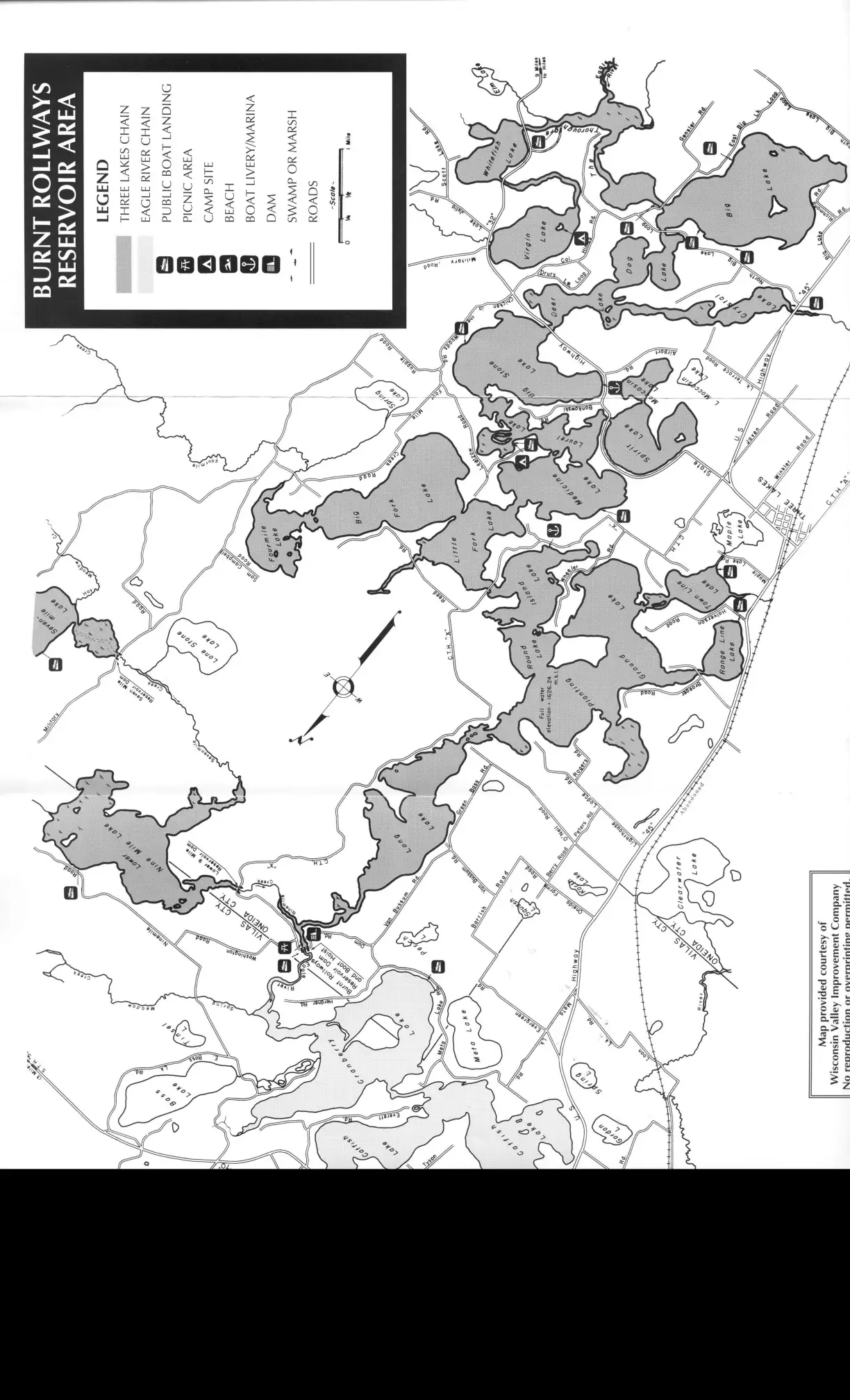 DNR survey map of Watersmeet Lake, sheet 2 of 4, with depths in feet. Tap to zoom.