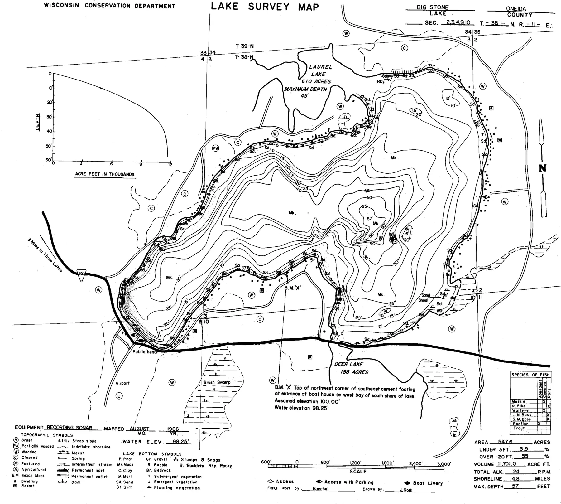 DNR survey map of Big Stone Lake