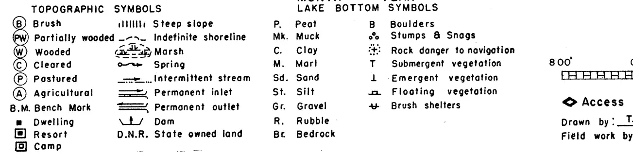 DNR survey map of Thunder Lake
