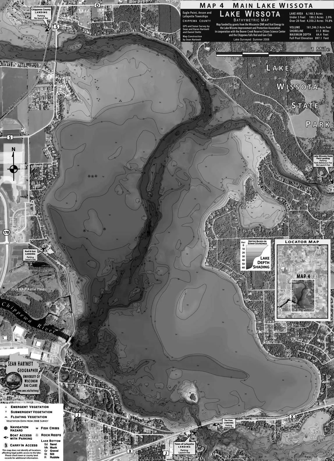 DNR survey map of Wissota Lake, sheet 4 of 6. Tap to zoom.