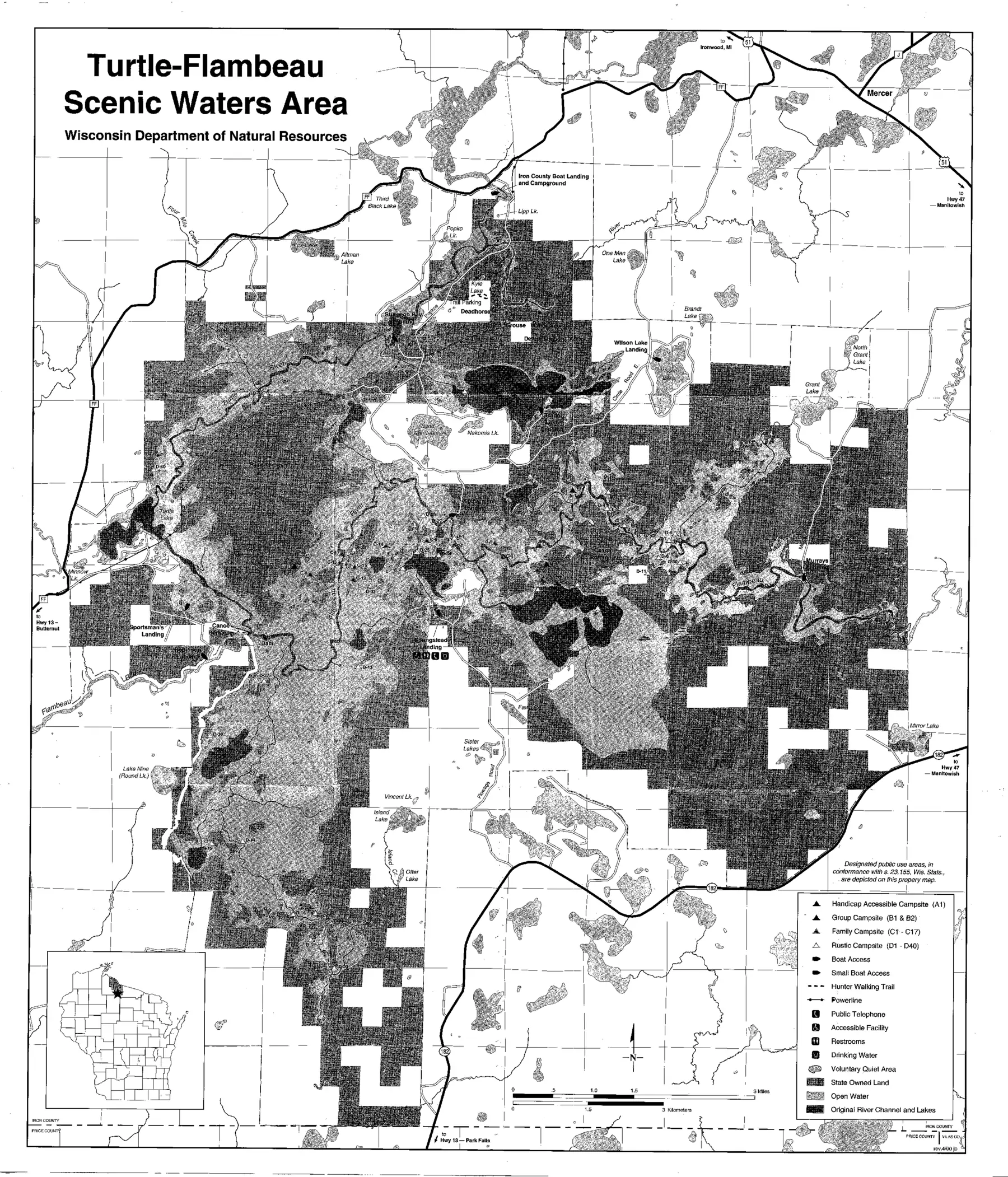 DNR survey map of Turtle Flambeau Flowage, sheet 10 of 19. Tap to zoom.