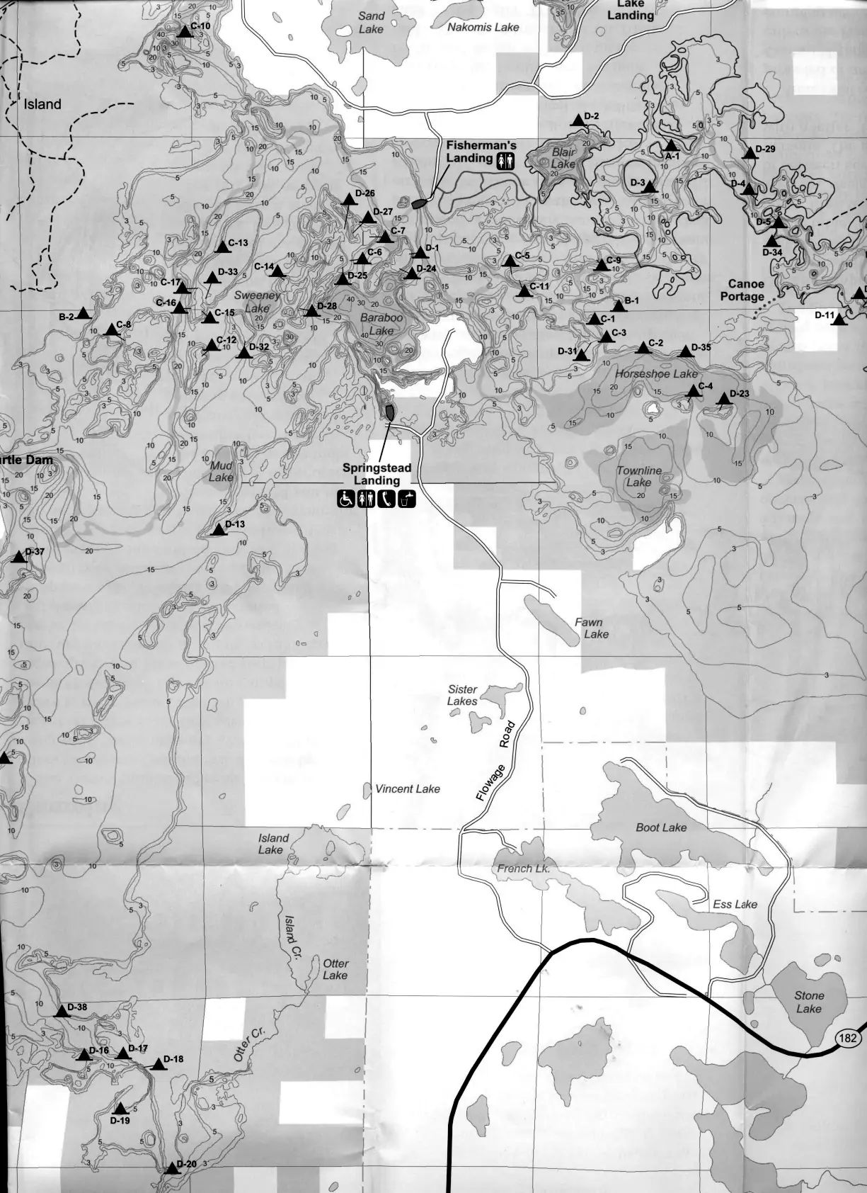 DNR survey map of Turtle Flambeau Flowage, sheet 5 of 19. Tap to zoom.