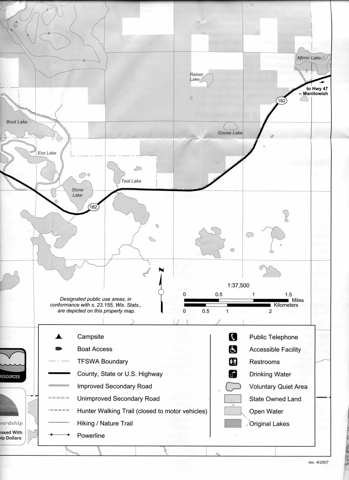 DNR survey map of Turtle Flambeau Flowage, sheet 9 of 19. Tap to zoom.