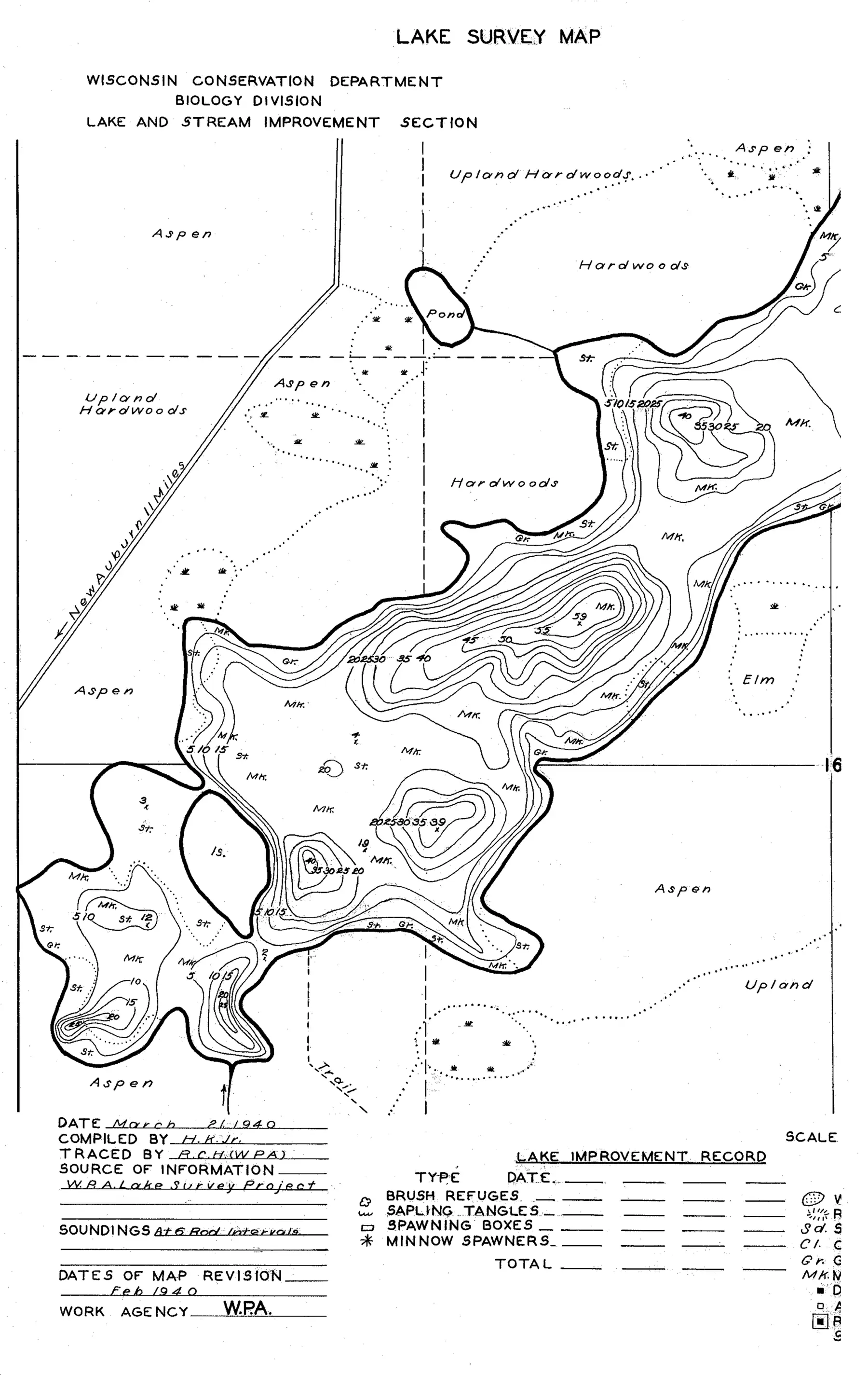 DNR survey map of Henneman Lake, sheet 3 of 3. Tap to zoom.