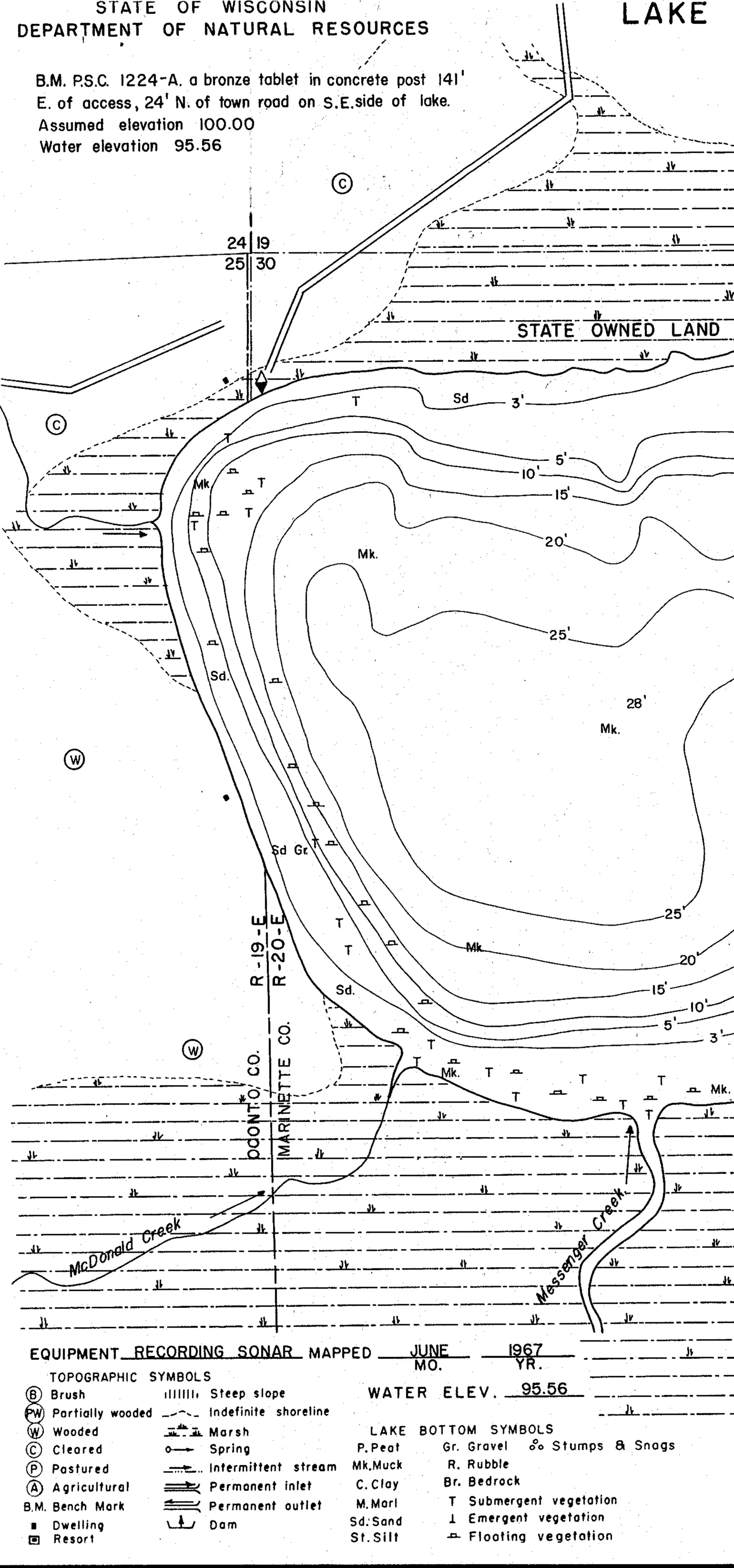 DNR survey map of Montana Lake, sheet 2 of 2, with depths in feet. Tap to zoom.