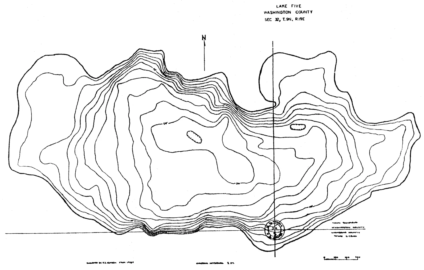 DNR survey map of Lake Five