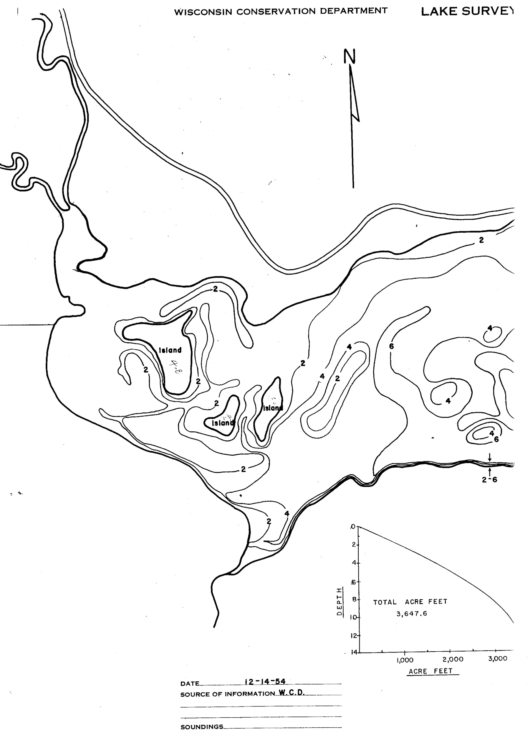 DNR survey map of Yellowstone Lake, sheet 4 of 6. Tap to zoom.