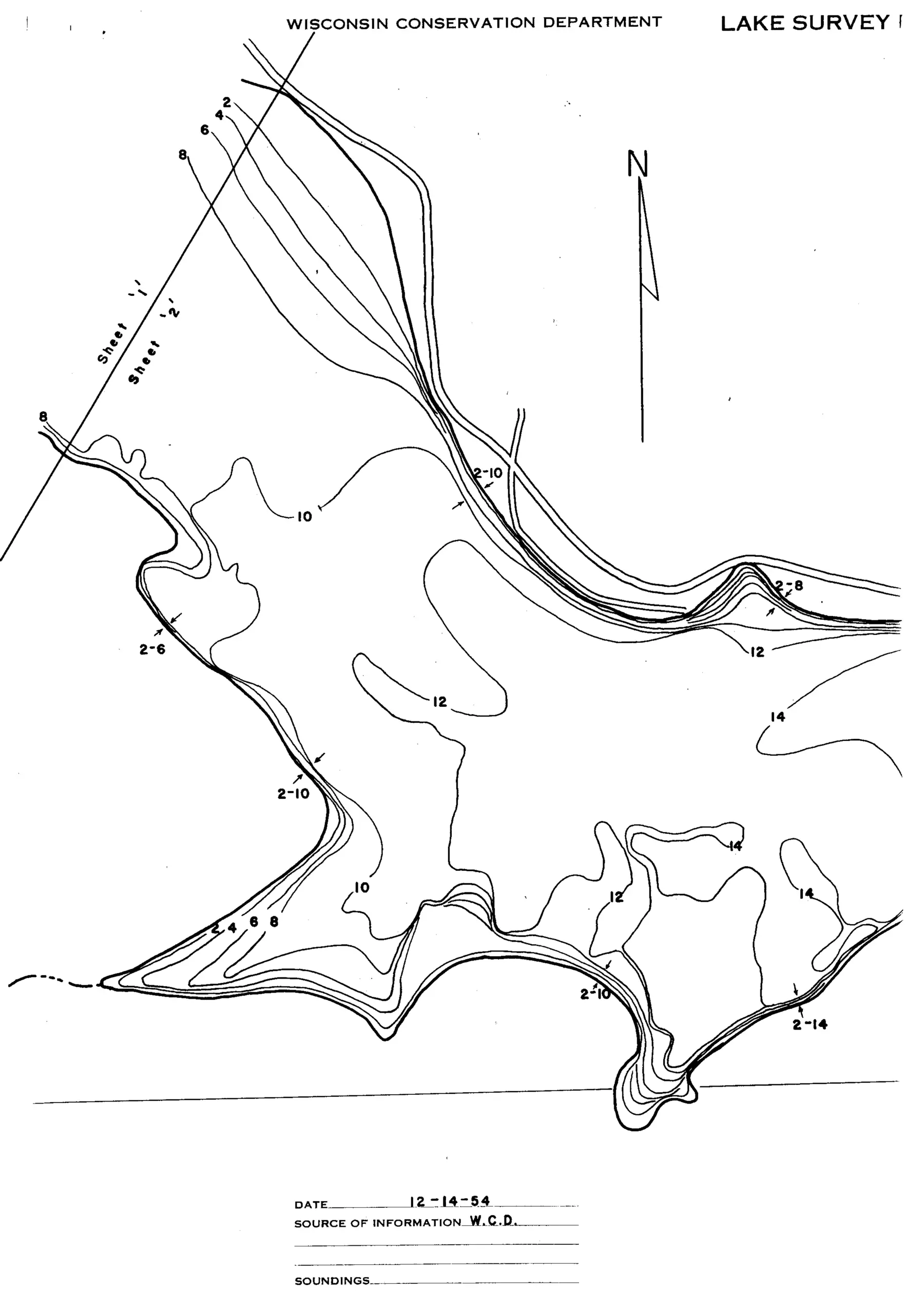 DNR survey map of Yellowstone Lake, sheet 6 of 6. Tap to zoom.