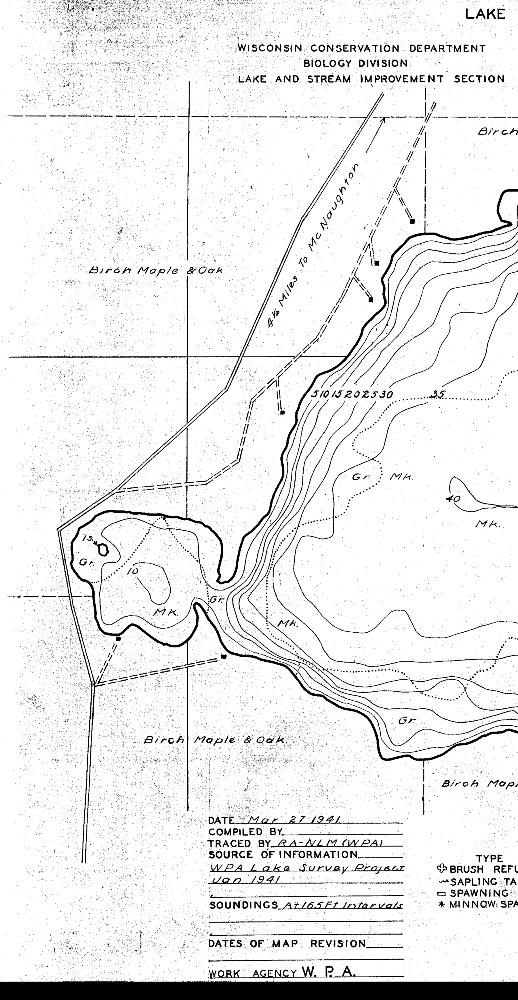 DNR survey map of Alva Lake, sheet 3 of 3. Tap to zoom.